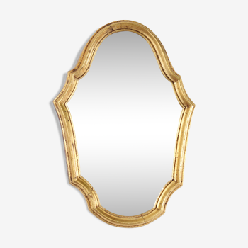 Gilded wooden mirror - 32x22 cm