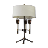 Modernist table lamp in black and gold lacquered metal
