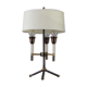 Lampe de table moderniste en métal laqué noir et doré