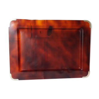 Plateau en lucite imotation écaille de tortue