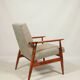 Scandinavian armchair and footrest granola beige concluded by H.Lis 300-190