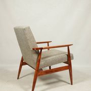 Scandinavian armchair and footrest granola beige concluded by H.Lis 300-190