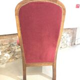 Voltaire red velvet armchair