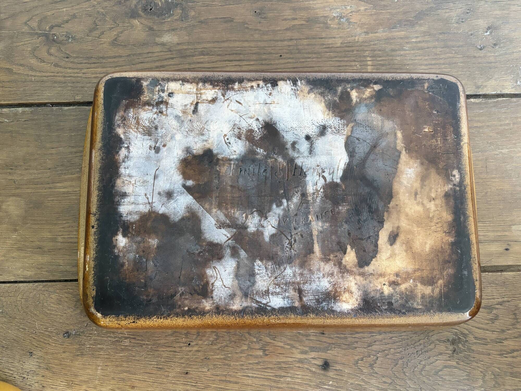 Plat rectangulaire Émile Henry vintage