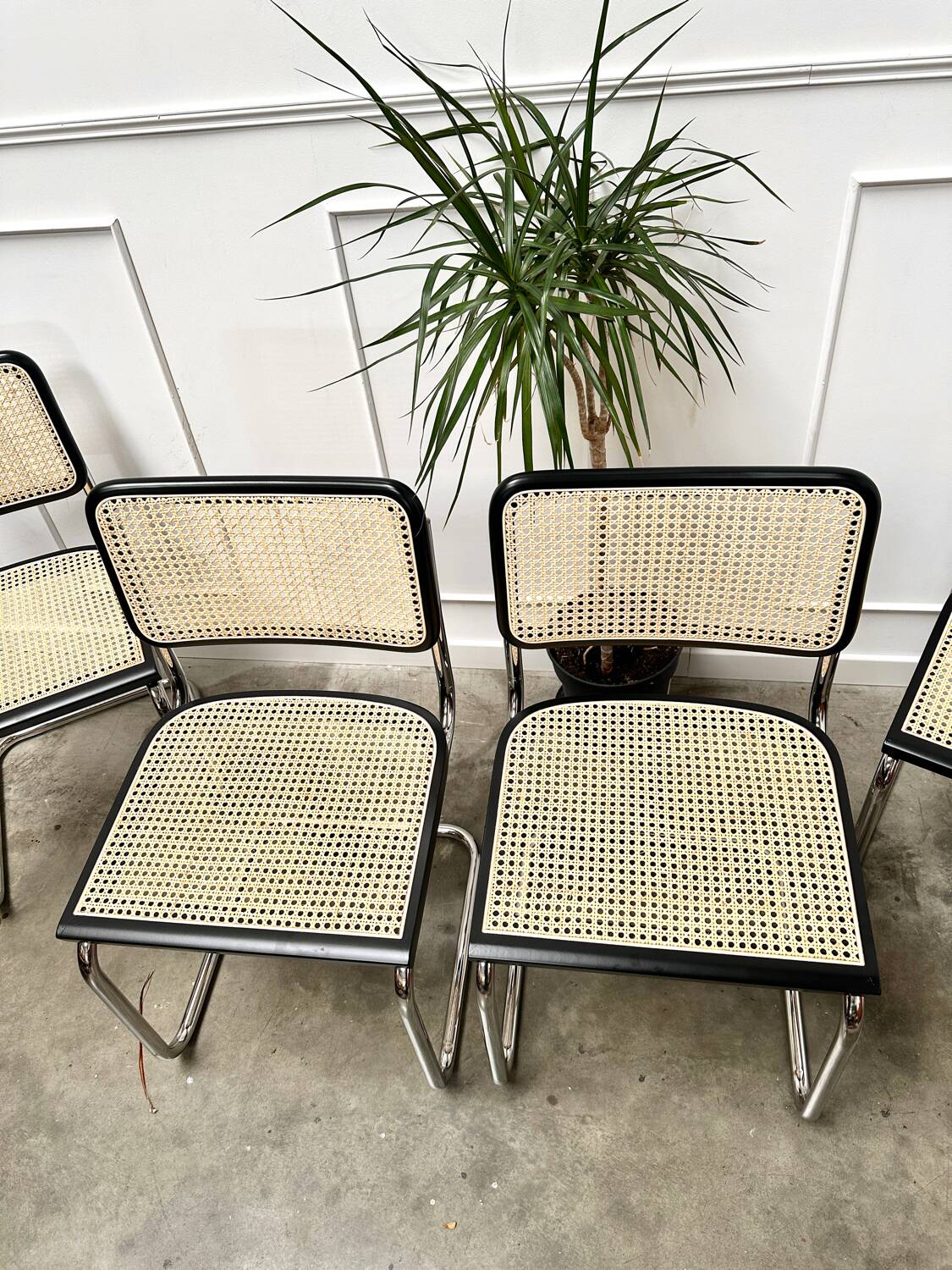 Set of 4 black Breuer B32s