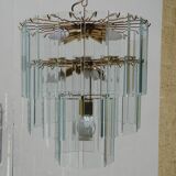 Large chandelier, 46 hanging beveled glass plates