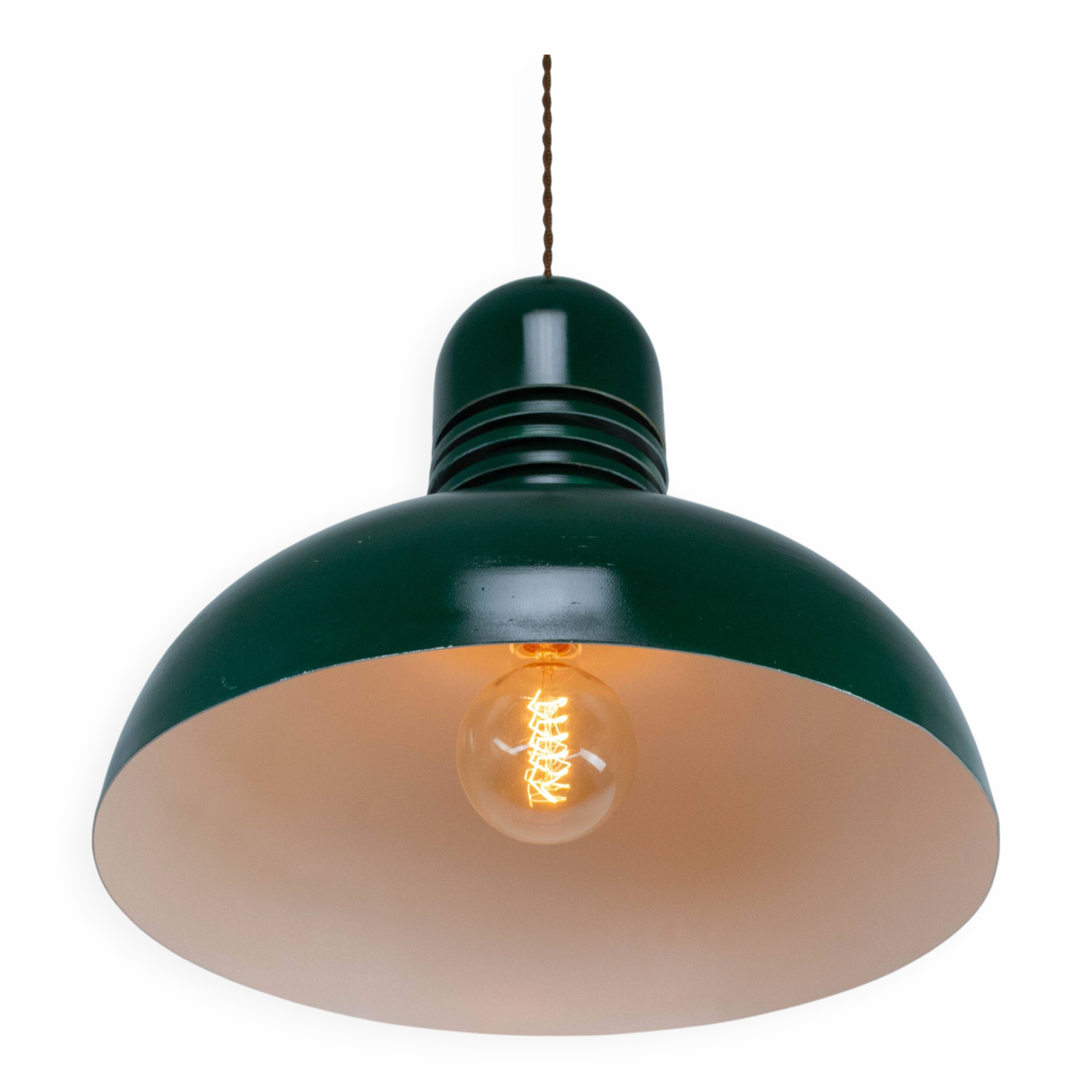 Green Vintage Industrial Metal Green Lamp produced by Sijaj Hrastnik
