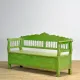 Antique pine bench with storage, 1900s