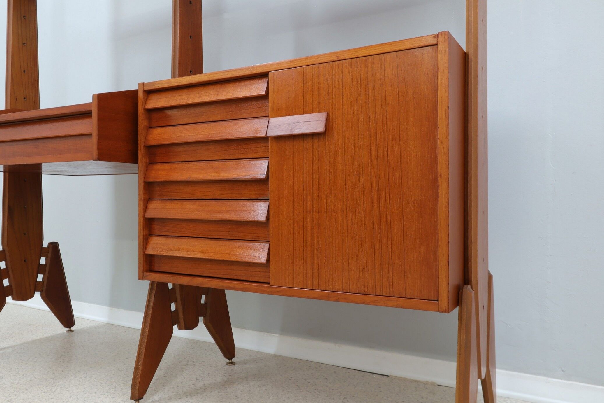 Mid century teak bookcase av arredamenti 1960s