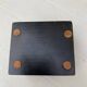 Art Deco wooden and brass cigarette box with curtain + glass ashtray