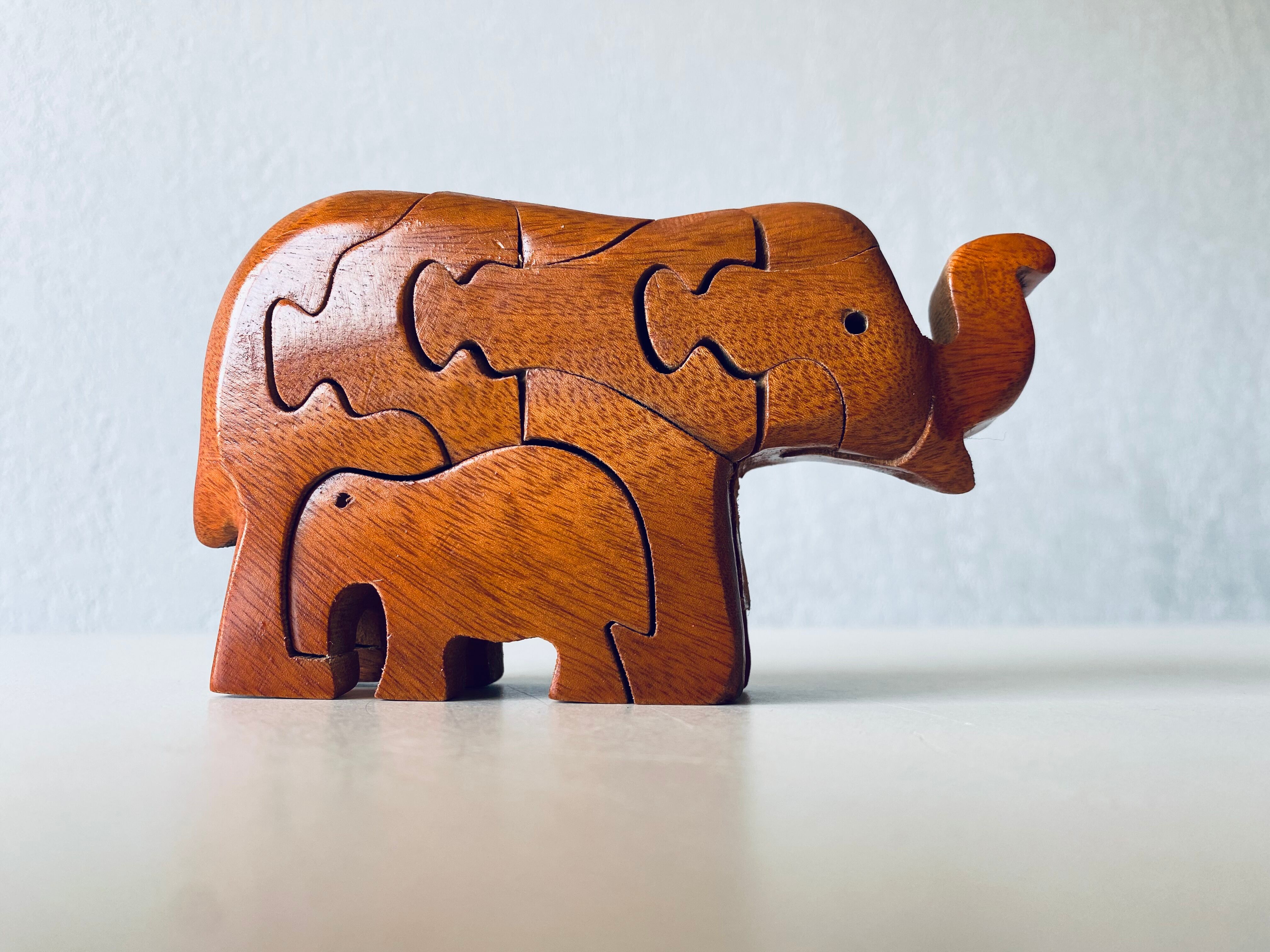 Wooden elephant puzzle