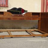 Cozy set and Art Deco bed in solid walnut