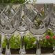 Set of 6 SEVRES crystal white wine glasses.