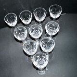 Saint-louis set of 10 white wine glasses in cut crystal vic 1930 13cm