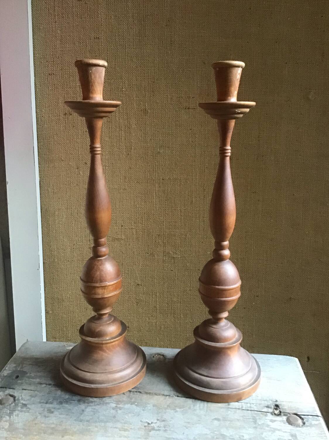 Wooden candle holders
