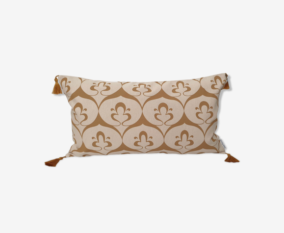 Housse de coussin ottoman beige / ocre havane - 30 x 50