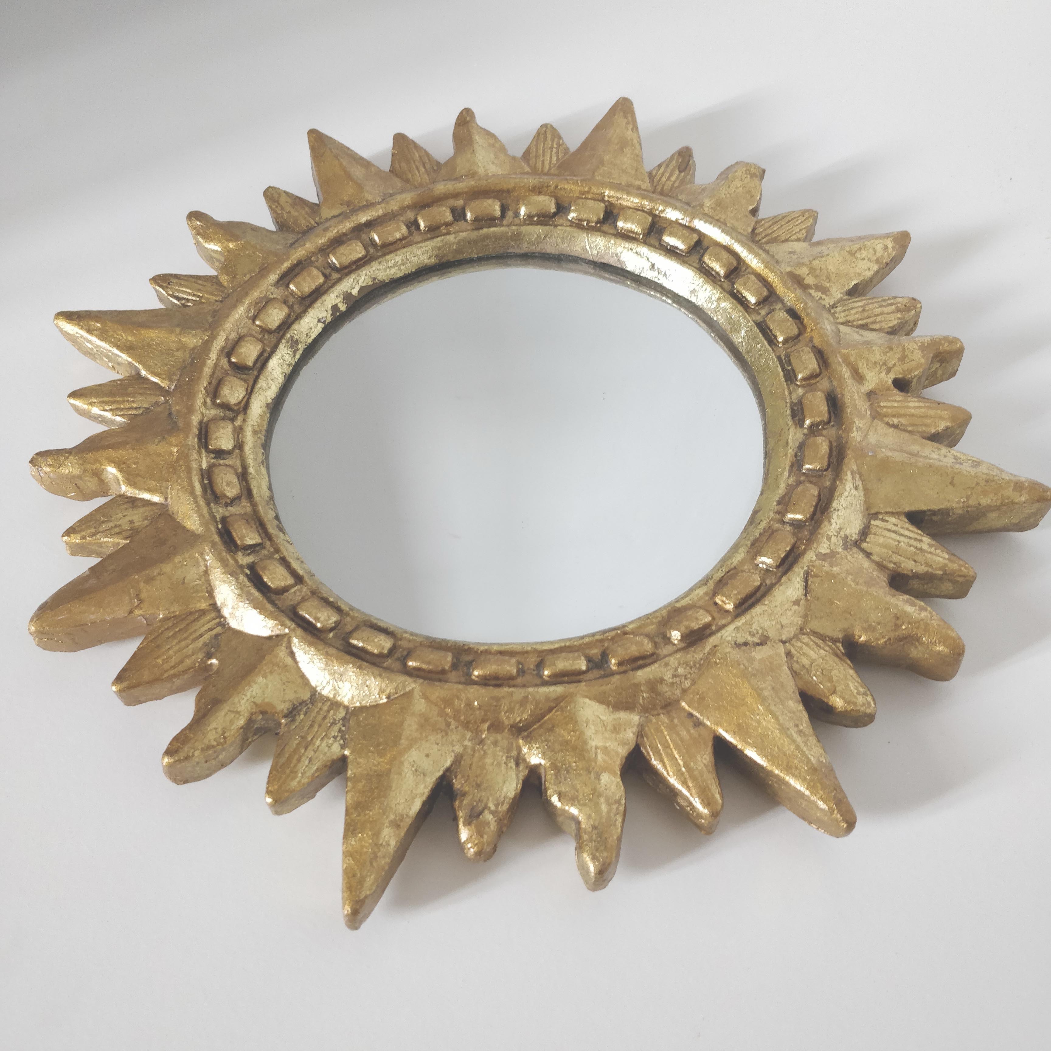 Gold stucco sun mirror 36cm