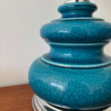 Vintage turquoise blue crackled glazed ceramic lamp – base ch