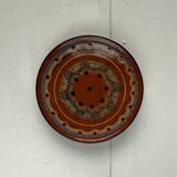 Vintage wall plate in hand-painted ceramic, 1970s