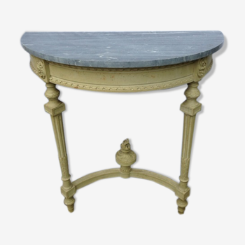 Console Louis XVI style painted wood and marble grey