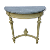 Console Louis XVI style painted wood and marble grey