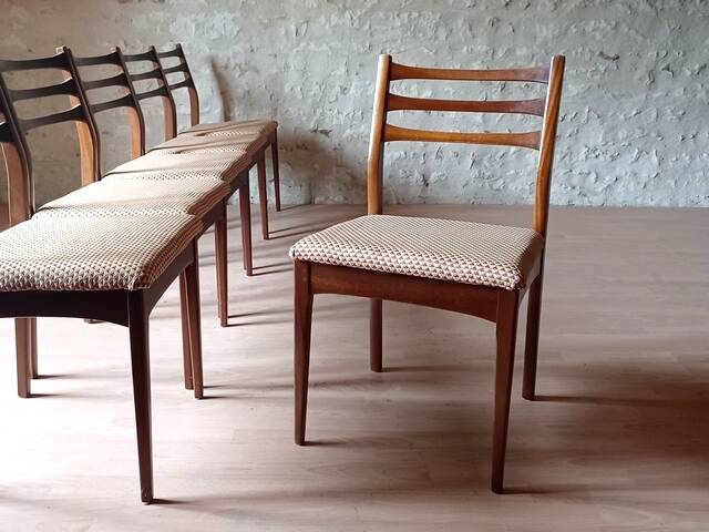 6 teak chairs from Meredew furniture, vintage Scandinavian, 1960s