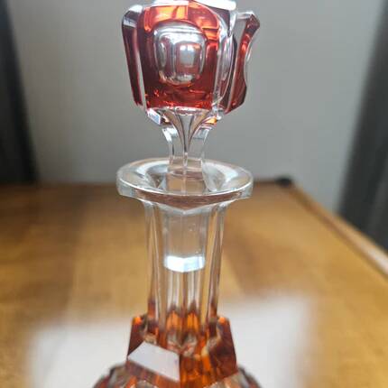 Orange crystal carafe Val Saint-Lambert - 1950s