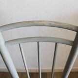 Low chair in wood and canework