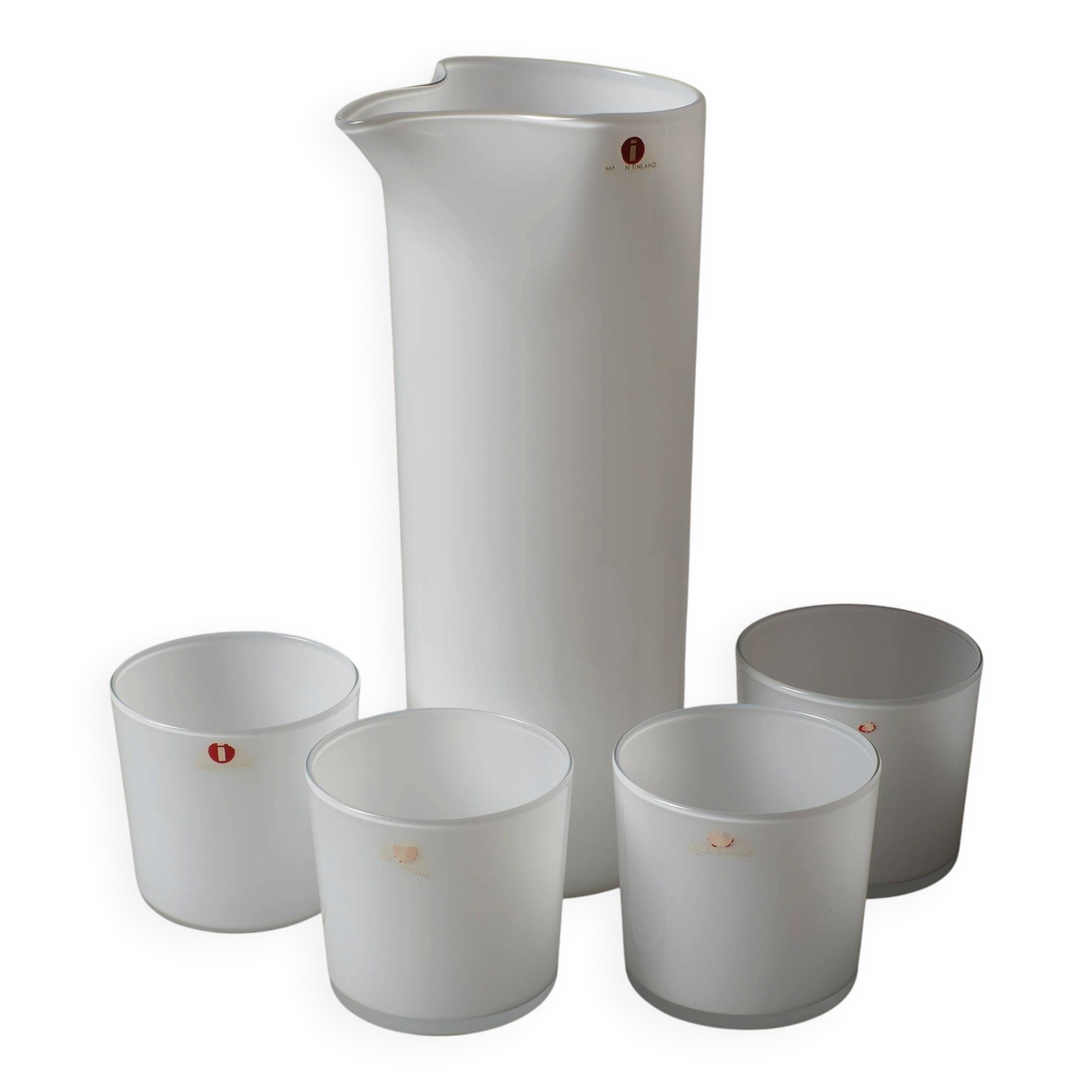 Iittala I-Lasi verre opalin blanc, Timo Sarpaneva, Finlande, années 1960