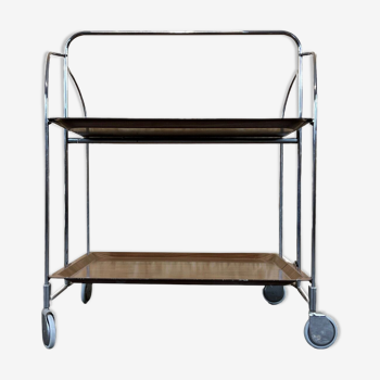 Chariot de service dinett table d’appoint space age brown design
