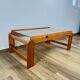 Pine coffee table with smoked glass top, 1970s/80s.