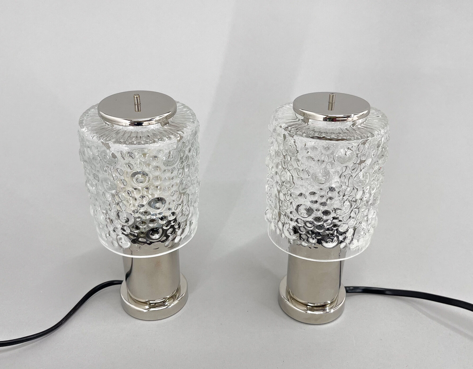 Pair of Mid-Century Chrome Table  Lamps, Kamenicky Senov, 1960's