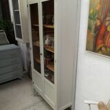 Showcase library aileron feet compass parisian 50 60 shabby patina