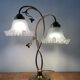 Vintage brass lamp and handkerchief globes