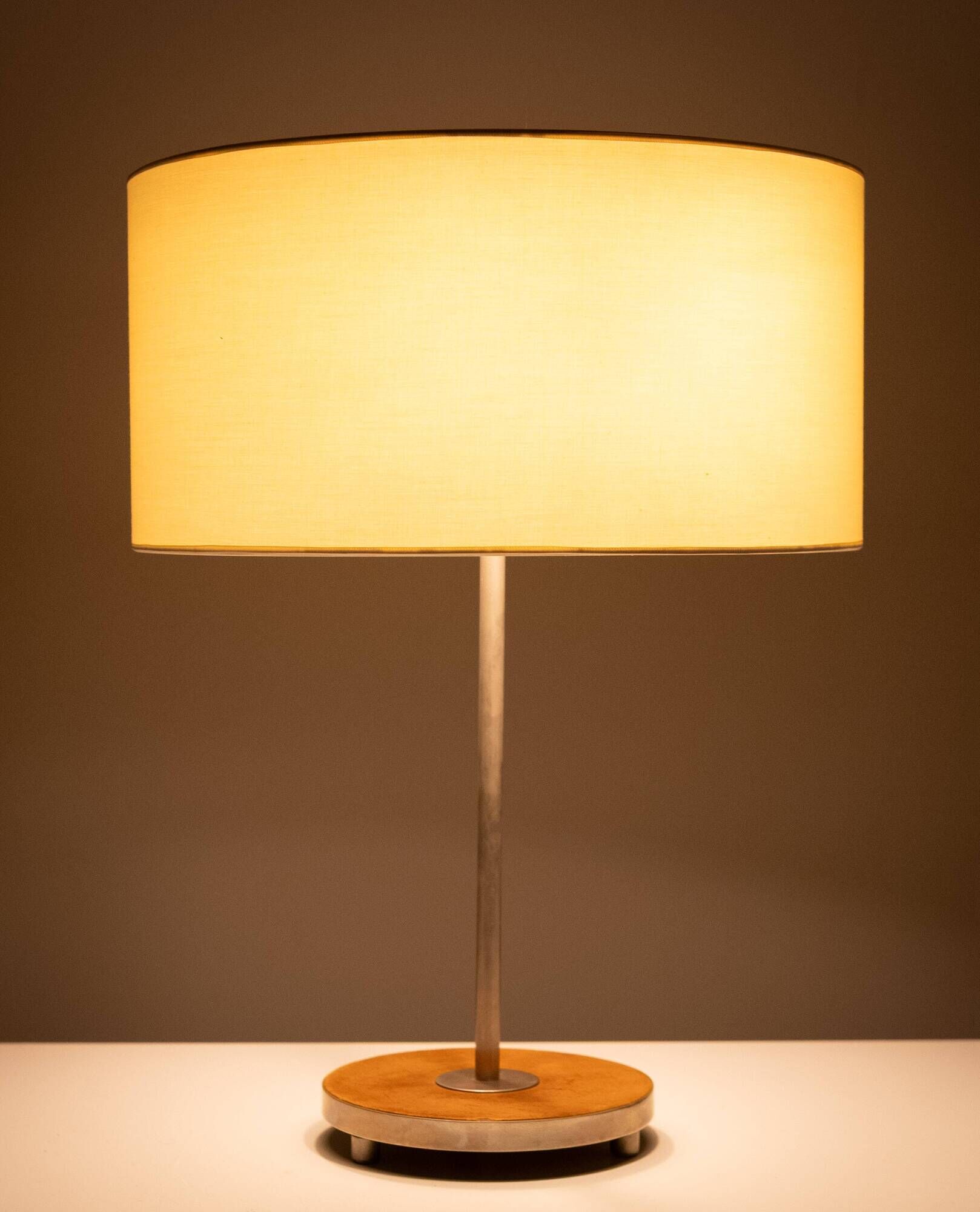 Table or Desk lamp Leather inlay attrib to J.T.Kalmer 1960s