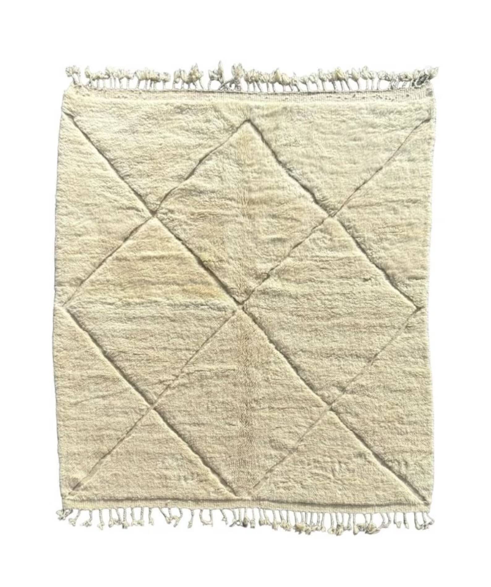 Large white Moroccan Berber rug