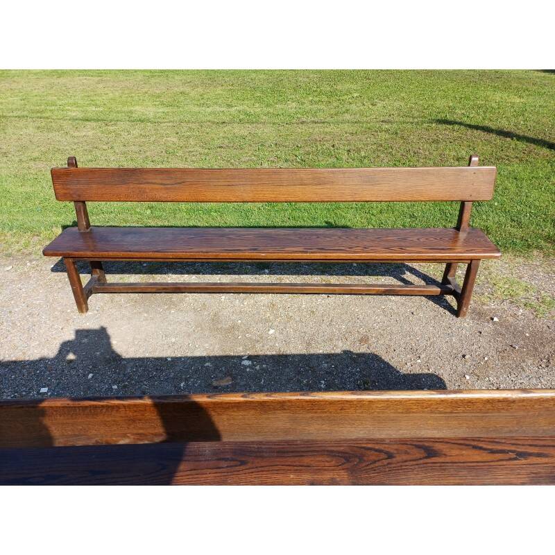 Pair of solid oak benches