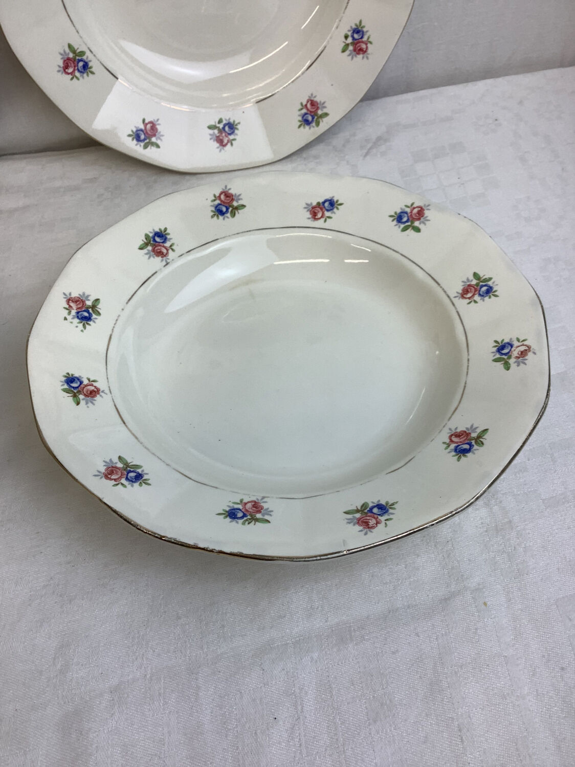 4 Vintage deep plates made in France Digoin Sarreguemines