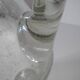 Bubble glass carafe bottle signed Biot in lime green colour.
