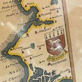 Carte marine océan atlantique vintage, encadrée