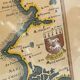 Vintage Atlantic Ocean Marine Map Gold Leaf Frame