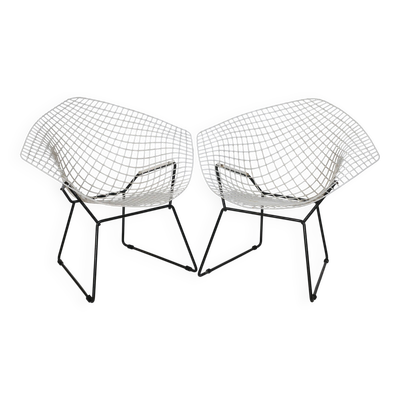 Chaise Diamond par Harry Bertoia pour Knoll, lot de 2, années 1950/60 Chaise longue en fil de fer