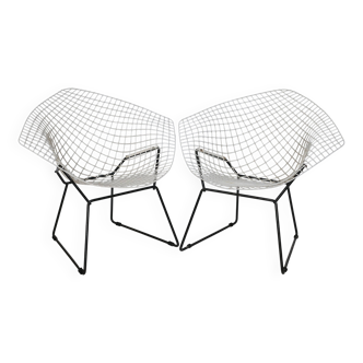 Chaise Diamond par Harry Bertoia pour Knoll, lot de 2, années 1950/60 Chaise longue en fil de fer