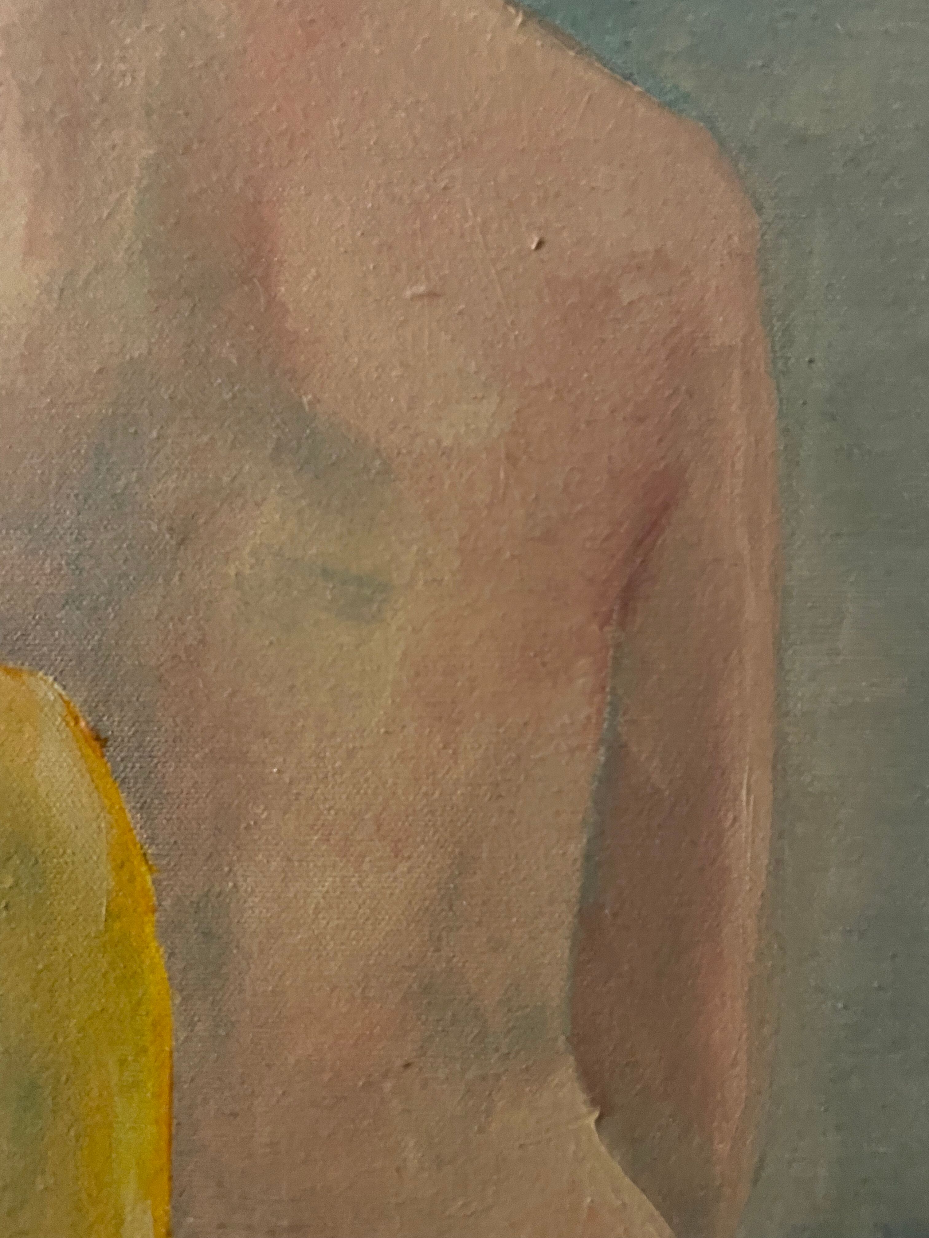 Huile sur toile femme de dos
