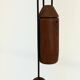Mid-century teak pendant lamp from Domus with linen shade