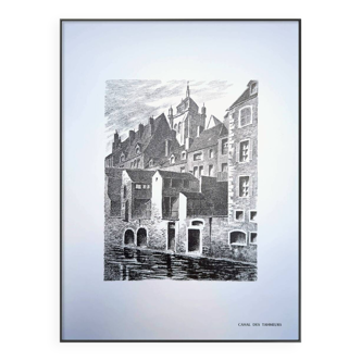 Dole, Jura, vintage engraving, printed in 1950.