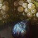 Still life painting, grapes and figs, oil on canvas.