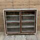 Teak display cabinet with sliding doors