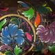 Mid-century hand-painted floral decorative tray / catchall 49 cm / 33 cm