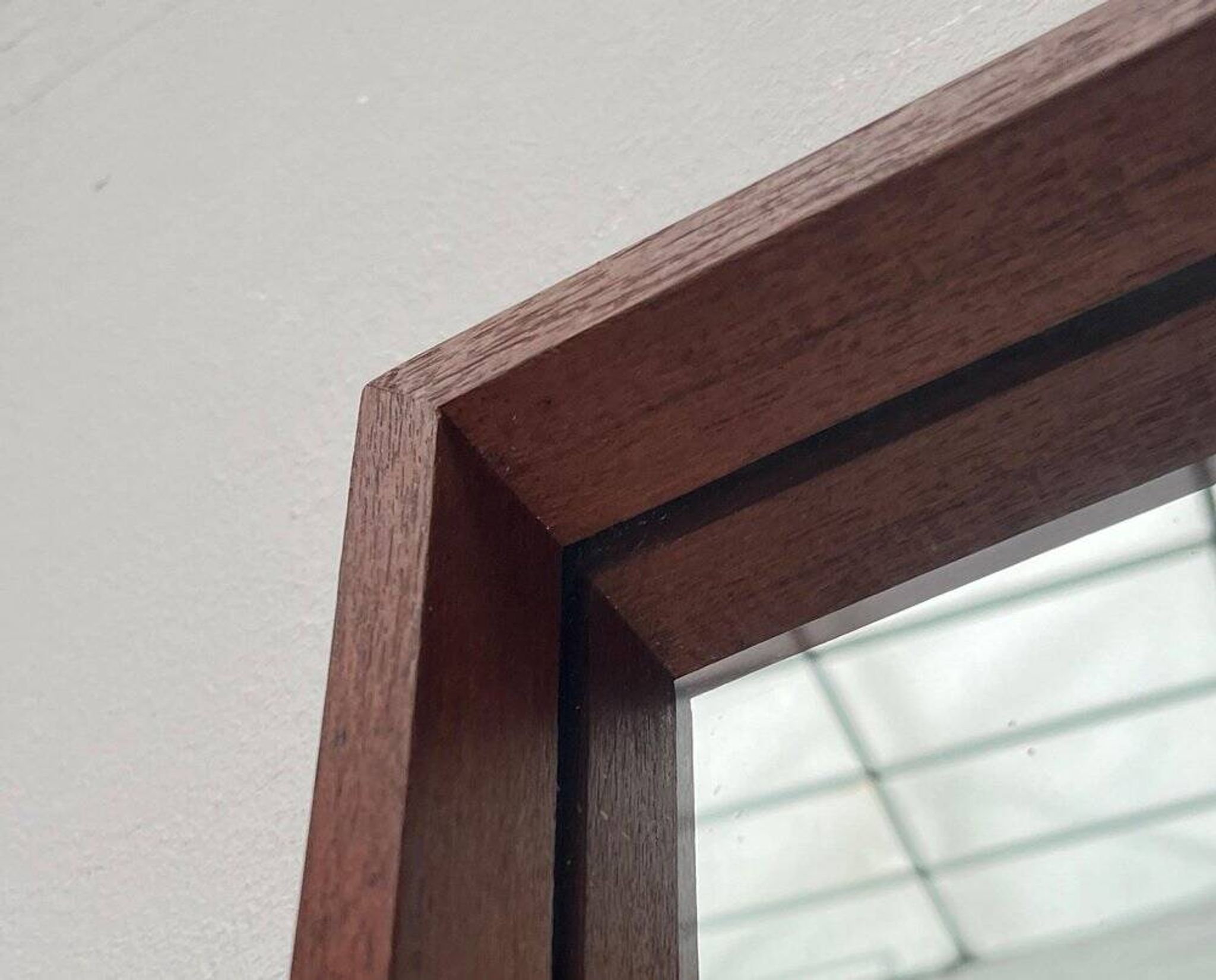 Minimalist mid-century German mirror in teak by Zier-Form, 1960s.